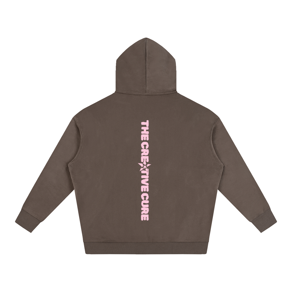 The Creative Cure Neon Pink Hoodie - Brown