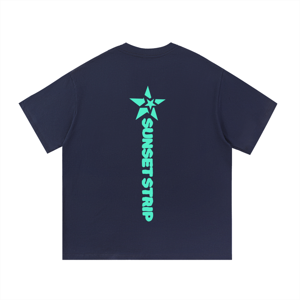 Sunset Strip Neon Tee - Navy Blue